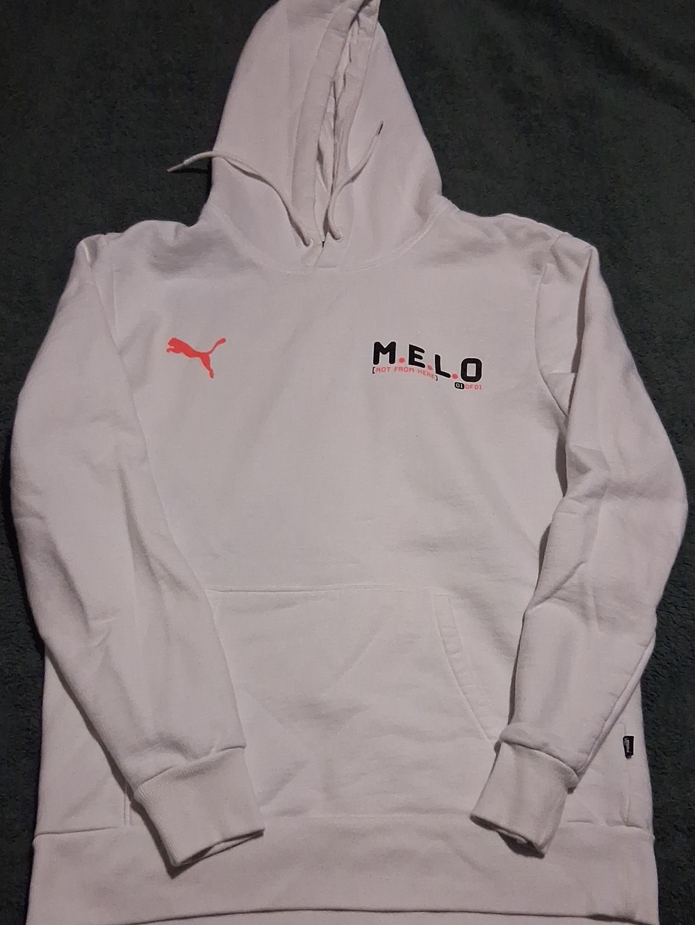 PUMA M.E.L.O. White Hoodie - Men's Pullover Sweatshirt
